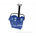 plastic telescope handle with two wheels shopping rolling basket